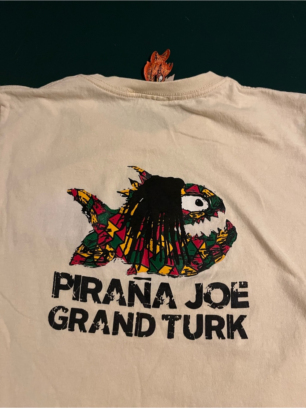NEW Pirana Joe Grand Turk Island Souvenir T-Shirt SMALL Fish Tags Tropical Beach